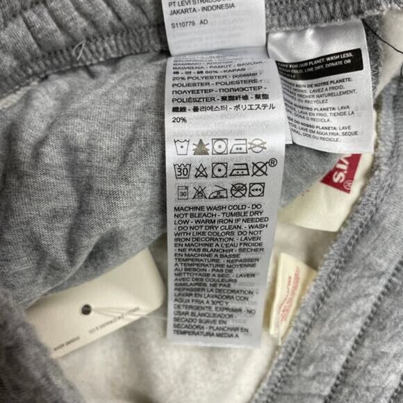 Levi's NWT Men's XL Heather Gray Logo Mid Rise Fleece Drawstring Sweatpants - Picture 6 of 7